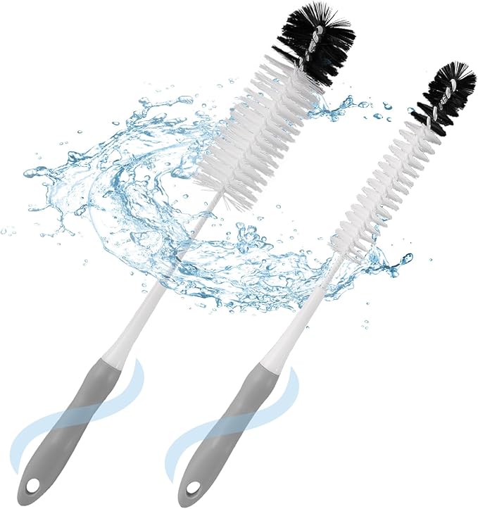 Bottle Cleaner Brush Set - Long Handle Bottle Brushes for Cleaning Narrow Neck Bottles, Beer, Wine, Baby Bottle, Pipes, Tubes, and Small Bottle