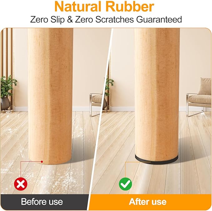 CHUNZEXI Non Slip Furniture Pads - 16 Premium Furniture Grippers Self Adhesive Rubber Furniture Feet, Anti Slide Furniture Hardwood Floor Protector for Keep Couch Stoppers (2 inch Round)
