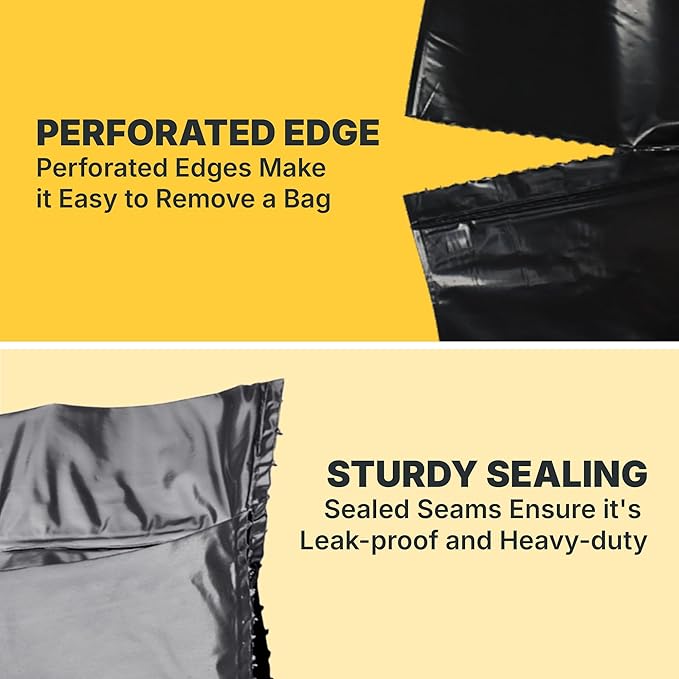 55-60 Gallon Trash Bags, 30 Micron Heavy Duty Pure LDPE Garbage Can Liners, 36" x 58" Large, Black, 100 Count