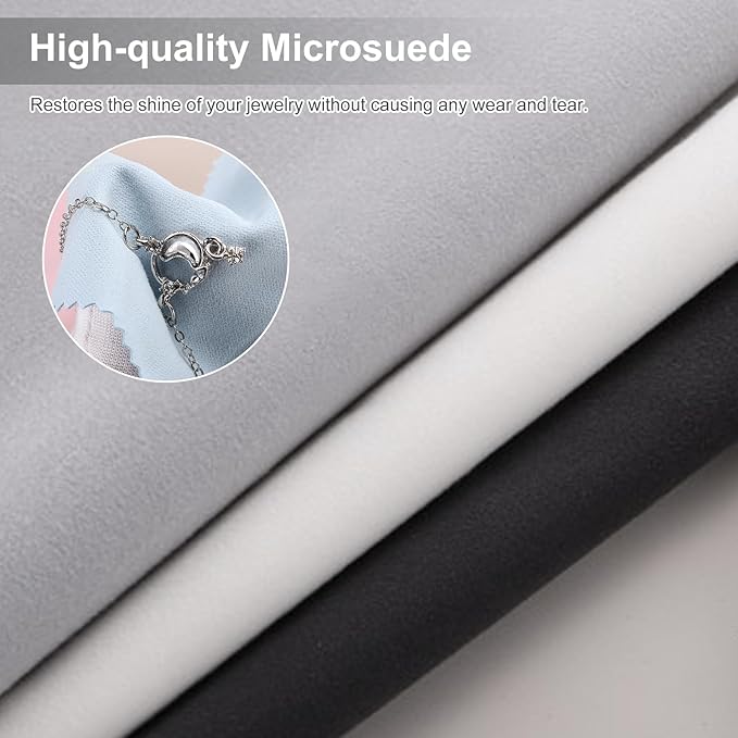 MECCANIXITY Jewelry Polishing Cloth 11.8x11.8 Inch Silver Polish Cleaning Cloths Jewelry Cleaner for Rings, Necklaces, Diamond, Bracelets, Pack of 2 (Beige）