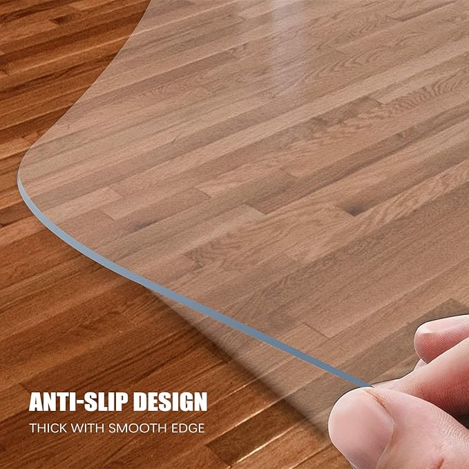 Kuyal Clear Chair Mat, Hard Floor Use, 4.75'×7' Transparent Office Home Floor Protector mat Chairmats (57" X 84" Rectangle)