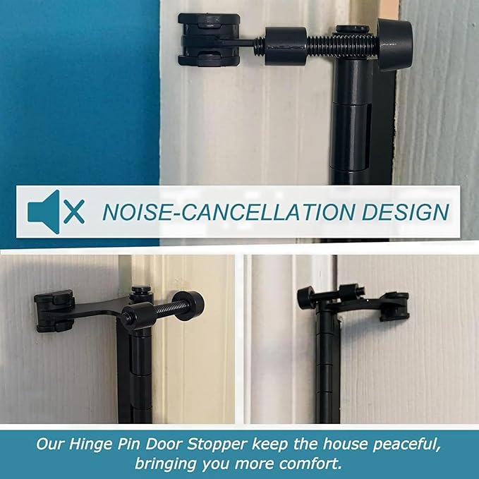 6 Pack Hinge Pin Oil Rubbed Bronze Door Stopper, Adjustable Heavy Duty Hinge Pin Door Stop with Oil Rubbed Bronze Rubber Bumper Tips