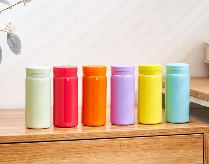 10oz Mini Water Bottle Stainless Steel Thermos Small Flask - Insulated Vacuum, Leak Proof, Keeps Drinks Hot/Cold - Ideal for Coffee, Tea, Water - Light green