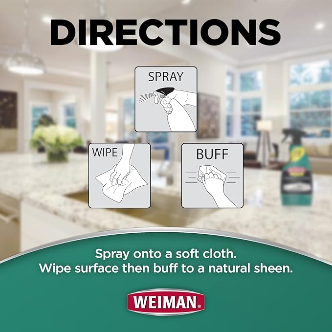Weiman Disinfecting Granite Daily Clean & Shine Refill, 64 Oz - Safely Clean Disinfect and Shine Granite Marble Soapstone Quartz Quartzite Slate Limestone Corian Laminate Tile Countertop