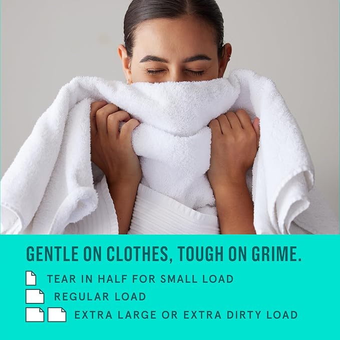Rella Powerful Laundry Detergent Sheets, 120 Loads, Family Owned & Operated, Fresh Linen Scent, Biodegradable, Eco Friendly, Travel Laundry Detergent Sheets