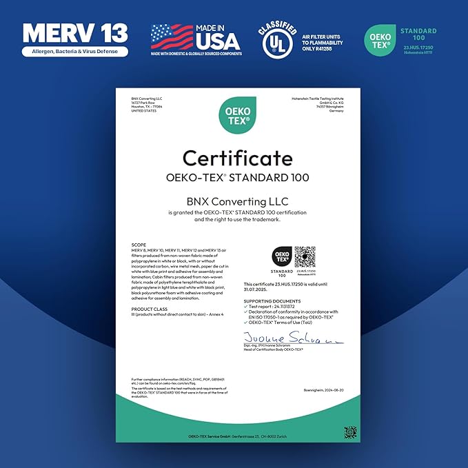 BNX TruFilter 14x24x1 Air Filter MERV 13 (12-Pack) - MADE IN USA - Electrostatic Pleated Air Conditioner HVAC AC Furnace Filters for Allergies, Pollen, Mold, Bacteria, Smoke, Allergen, MPR 1900 FPR 10