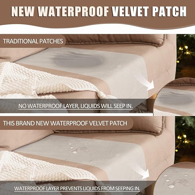 Azobur Couch Patches, Extra-Large Durable Fabric Tape, Ideal for Automotive Upholstery Repair, Waterproof, Self-Adhesive, Quickly Fix Sofas, Car Interiors, and Other Fabric Items (White)