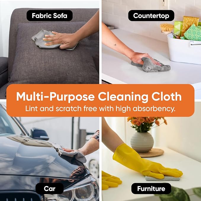 Superio Cotton Terry Washcloths Grey Towels 100% Cotton Cleaning Cloth 16" Rags Wash Clothes for Body and Face, Spa Towels, Multi Purpose (24, 12"x12")