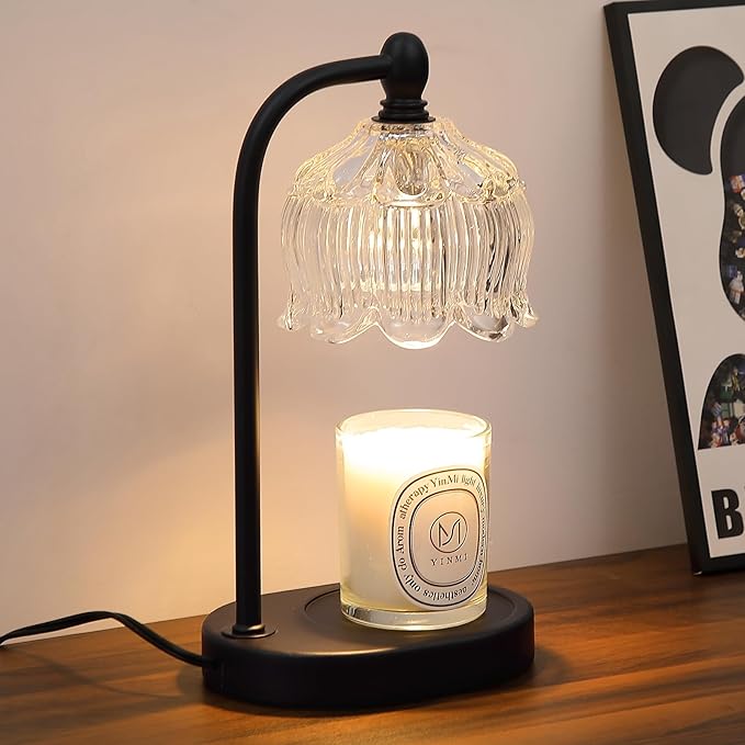 Black Candle Warmer Lamp with Timer and Dimmer,Flameless Wax Melt Warmer for Jar Candles with 2 Bulbs,House Warming Gifts,Mother's Day/Birthday/Christmas Gifts for Mom/Wife,Home Decor