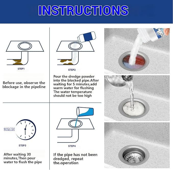 Wild Tornado Sink Drain Cleaner, Powerful Sink and Drain Cleaner Powder for Kitchen and Bathroom