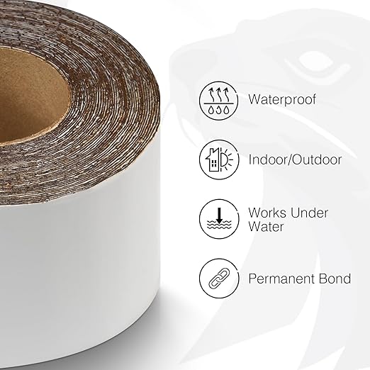 White RV Roof Sealant Tape, 6" x 10' Waterproof Repair Seal Tape – Extra Thick, UV-Resistant, Weatherproof Patch for Permanent Leak Sealing on RVs, Trailers, and Mobile Homes
