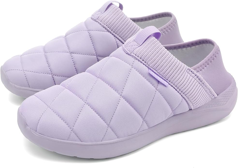 KUBUA Slippers for Men and Womens Indoor House Shoes Plush Slip on Outdoor Garden Loafers
