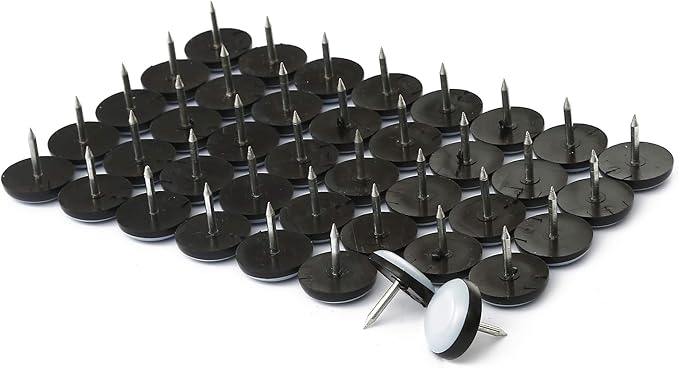 Furniture Glides Sliders-Furnigear PTFE (Teflon) Chair Leg Movers Sliders for Carpet Surface - Move Your Furniture Easy & Safely - Best Floor Protector (3/4" Nail, 40pack, not for Wood Floors)