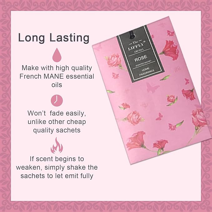 14 Packs Rose Scented Sachets for Drawers and Closets