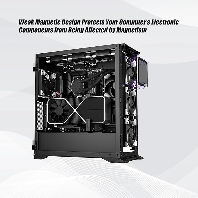 140mm PC Dust Filter for Computer Cooler Fan/PSU/Routers PVC 50 Mesh, Magnetic Dust Mesh Computer Fan Filter Grills with Screws Dustproof Case Cover (PVC V4.0, 140 * 140mm, 2pcs, Black)