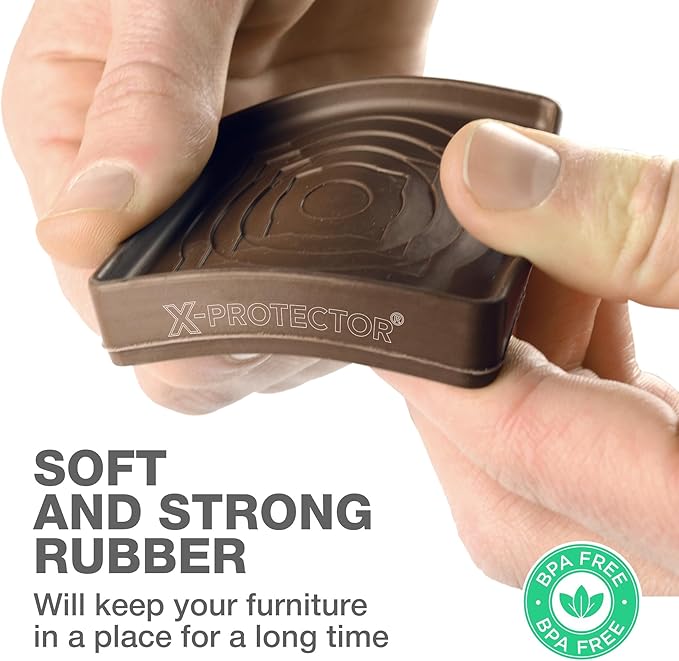 Furniture Cups X-PROTECTOR – 3" Caster Cups 8 PCS – Premium Furniture Coasters – Ideal Bed Stoppers – Non Skid Furniture Pads with a Perfect Design – Rubber Furniture Pads - Protect Any Flooring!