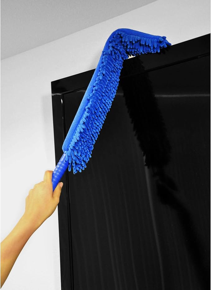CleanAide Handheld Reusable Microfiber Flex Duster – Bendable, Lightweight, Dust Cleaner for Blinds, Shutters, Radiators, Electronics, Glass, Hard-to-Reach Areas – Machine Washable, 20”, Blue