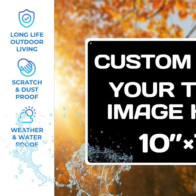 Aluminum Weatherproof Metal Signs - Custom Text & Picture, Multiple Sizes, Black & White Traffic Regulation Signs