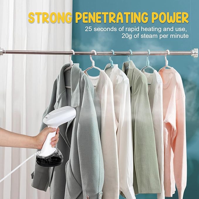 Handheld Steamer for Clothes 1200W, Clothes Steamer with Large 360ml Water Tank, Fast Wrinkle Remover Portable Garment Steamer, Ideal for Home, Office, Travel, White
