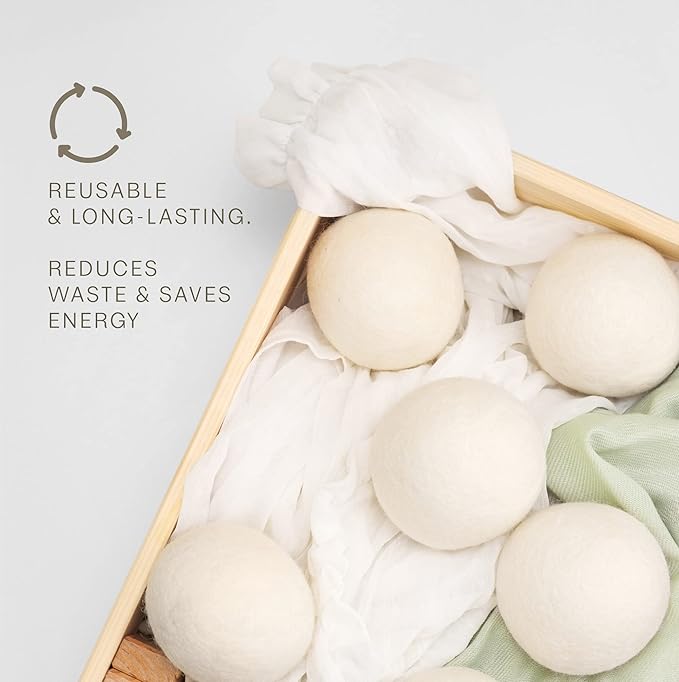 Pursonic Laundry Wool Dryer Balls – Reusable Dryer Balls Made from 100% Pure New Zealand Wool – Natural Fabric Softener Balls - Saves Drying Time/Energy Consumption (Pack of 3)