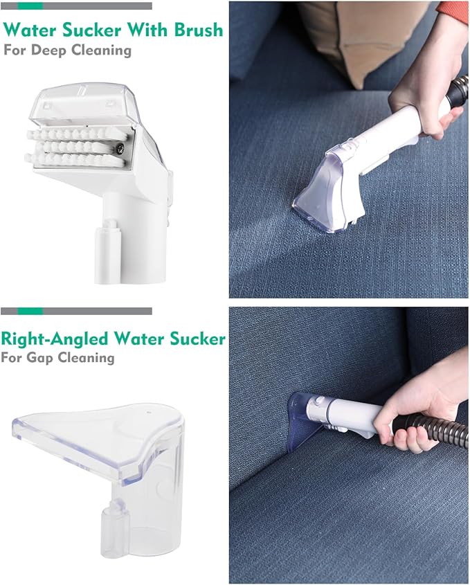 HAUSHOF Portable Carpet Spot and Upholstery Cleaner, Lightweight Handheld Deep Cleaner Machine for Pet Stains, Sofa, Rug, Mattress, Car Seat and Curtain, White & Light Grey