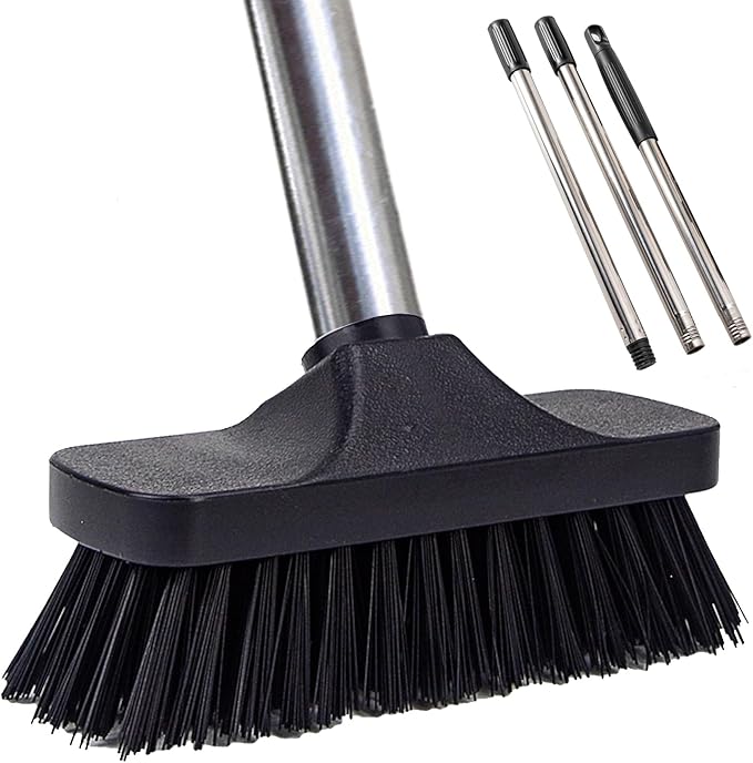 Push Broom Brush Stiff Bristles Floor Cleaning Brush Multi-Purpose Scrubber Brushes for Bathroom Bathtub Tile Floor Deck Patio