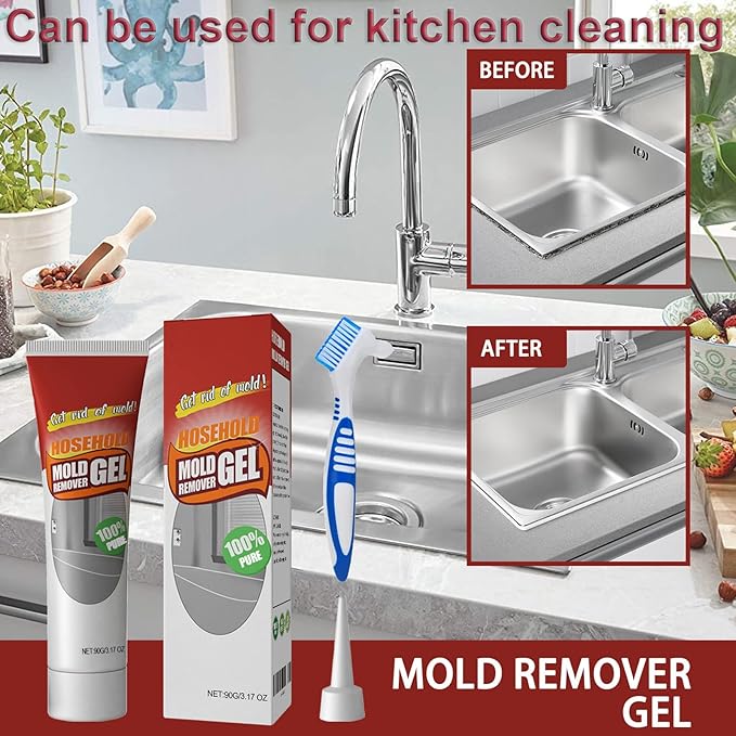 2Pcs Remover Gel,Powerful Household Cleaning Gel, efficient penetration, suitable for bathroom and kitchen tile gap, wall cleaning, safe formula will not damage the surface