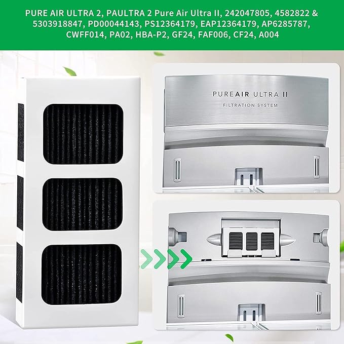 KEEPOW Paultra2 Refrigerator Air Filter Compatible with Frigidaire Pureair Ultra 2, Pure Air Ultra 2, Pureair Ultra ii, Electrolux 242047805, 5303918847, EAP12364179 (6 Pack)