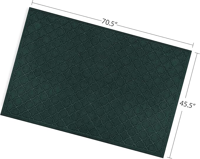 WaterHog Heavy Duty Doorway Mat, 4' x 6', Made in USA, Durable & Skid-Resistant Entryway Mat, Water-Trapping, Indoor/Outdoor Decorative Floor Covering, Cordova Collection, Evergreen