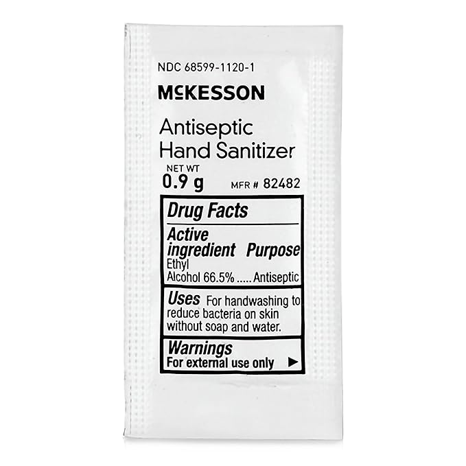 McKesson Hand Sanitizer Gel with Aloe [144 Count] Travel Size, Single Packets, Individually Wrapped Sanitizers, Ethyl Alcohol