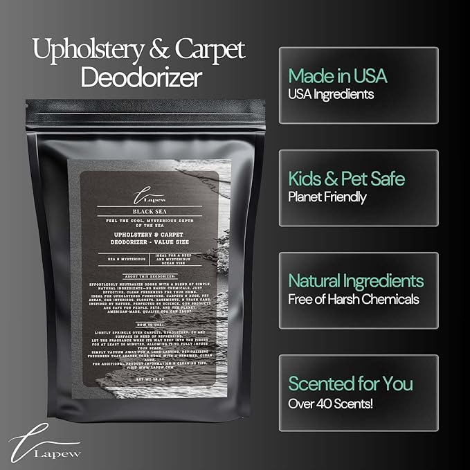 Black Sea Carpet Freshener Powder Refill 36 oz | Powerful Odor Eliminator for Home | Upholstery Deodorizer | Carpet Deodorizer | Pet Urine | Cat Litter Box