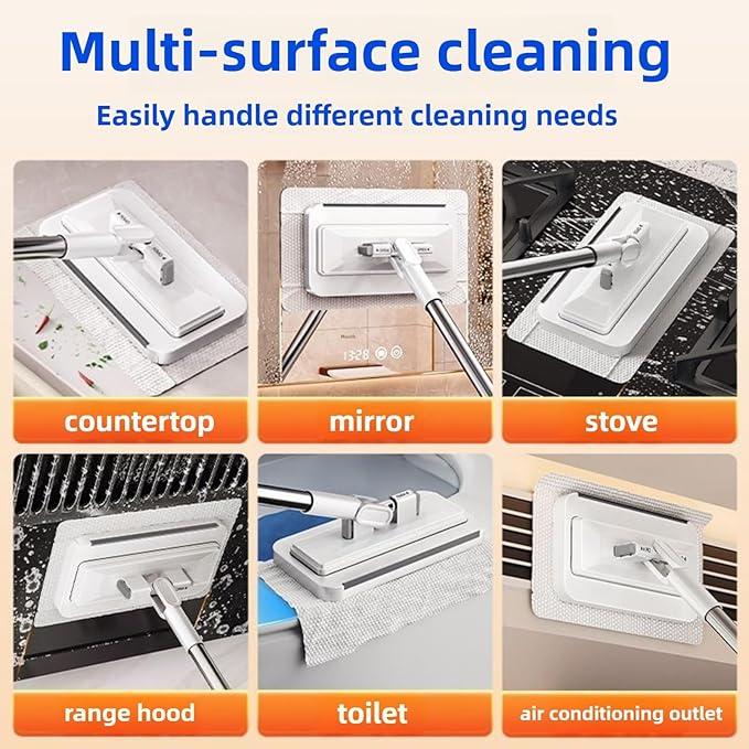 2025 New Mini Disposable Dust Mop with 20 Dry Wet Disposable Pads No-Touch Dirty Cleaning Dust Mop , Multi Surface Floor Mopping and Sweeping for House Wall Bathroom Corners
