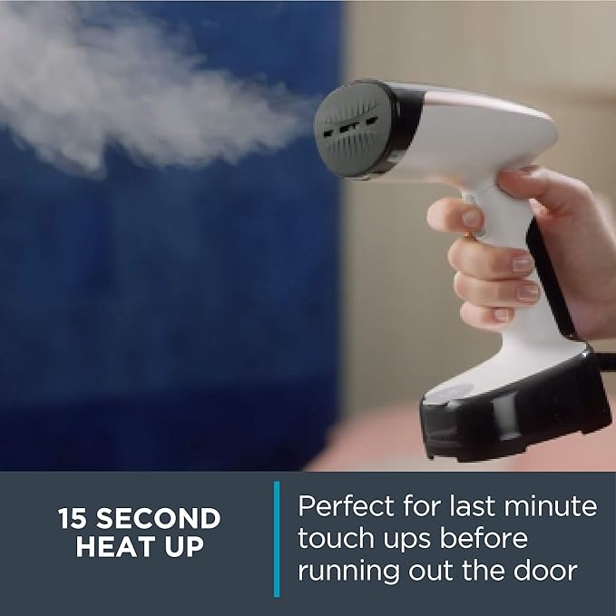 Rowenta, Steamer for Clothes, Access Steam Handheld Steamer, 15 Second Heatup, 4 Ounce Capacity, 1150 Watts, Portable, Ironing, Travel Must Have, White Clothes Steamer, DR3030