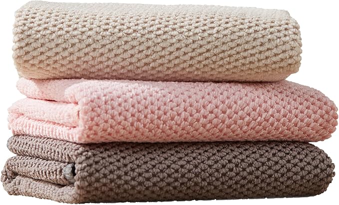 JOYMOOP Microfiber Cleaning Cloth, Soft Absorbent Cloth, Multi-Purpose Cleaning Cloth, Highly Absorbent Cleaning Rags, Lint-Free, Streak-Free Cleaning Cloths for Kitchen Home Office-3Pcs