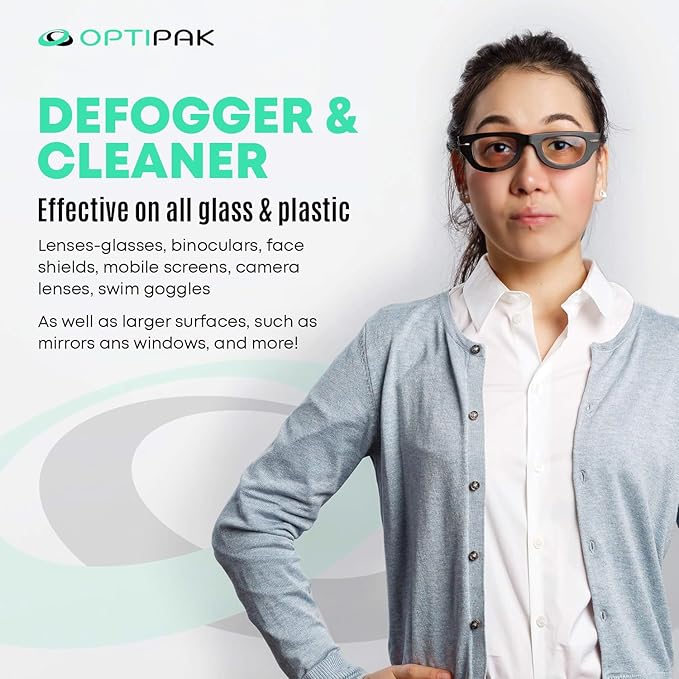 Opti-Pak Anti-Fog Pre-moistened Wipes for Glasses, Binoculars, Face Shields, Ski Masks or Swim Goggles - Prevents Fogging on Glass and Plastic Eyeglasses, Mirrors, Lenses and Windows (30pk 10 Count)