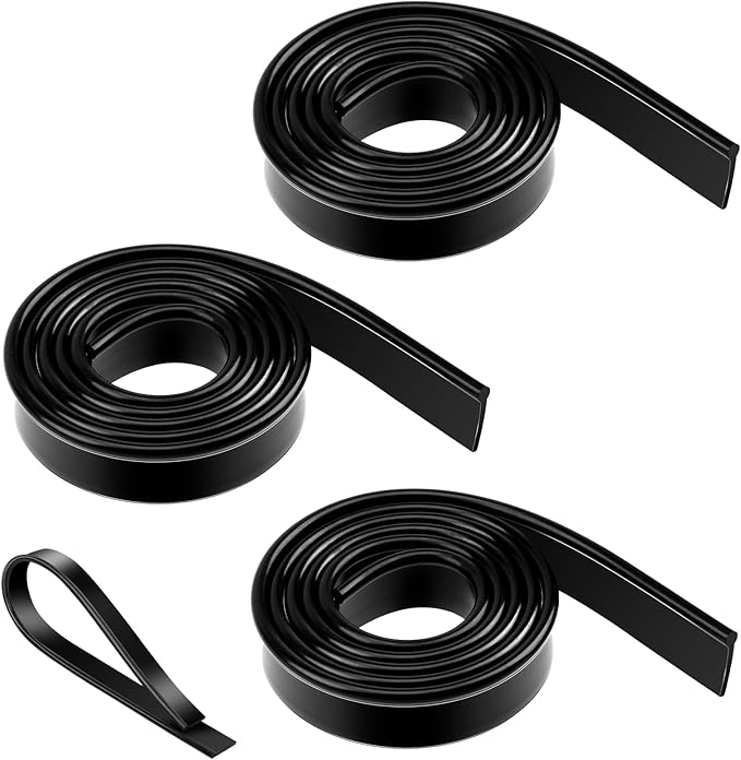 3 Rolls Squeegee Replacement Rubber Blades 41 Inch Silicone Black Blade for Glass Cleaning, Windows, Shower Doors - Scrubber Refill Head