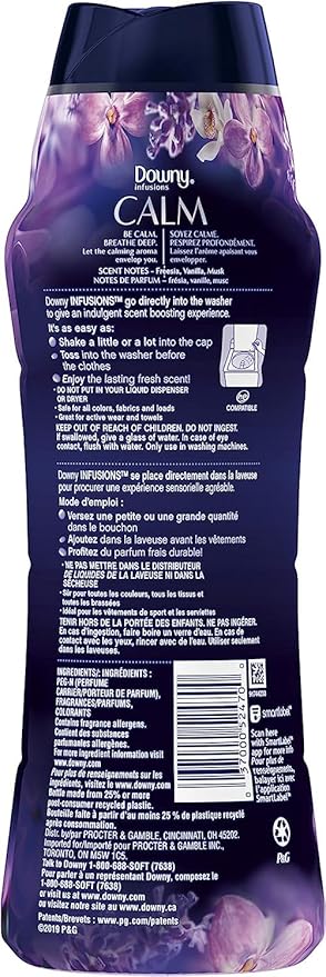 Downy Infusions Laundry Scent Booster Beads for Washer, Calm, Lavender & Vanilla Bean, 20.1 oz