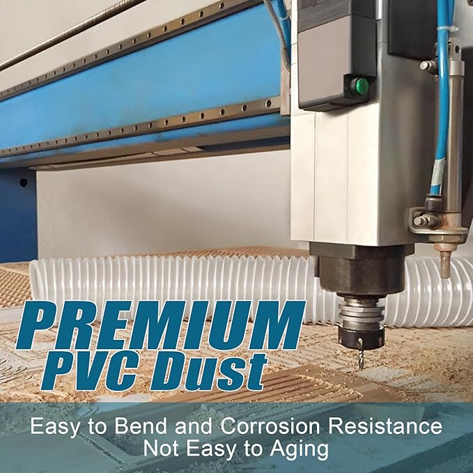 PVC Dust Collection Hose 3"x 10' - Heavy PVC Fume Collection Hose for Workshop, Woodworking, Dust Collection Systems