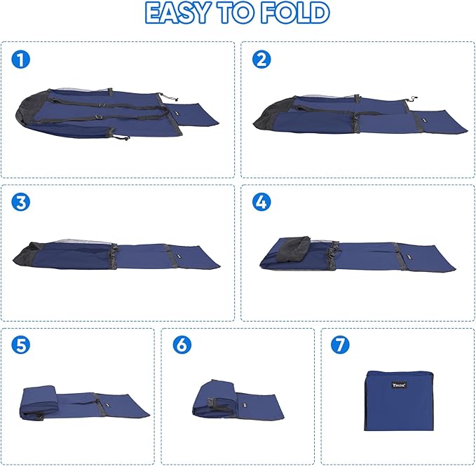 BALEINE 150L Laundry Bag Backpack, 900D Oxford Fabric Large Travel Laundry Bags with Shoulder Straps and 2 Mesh Pockets for College Dorm, Apartment, Laundromat (Navy, 150L)