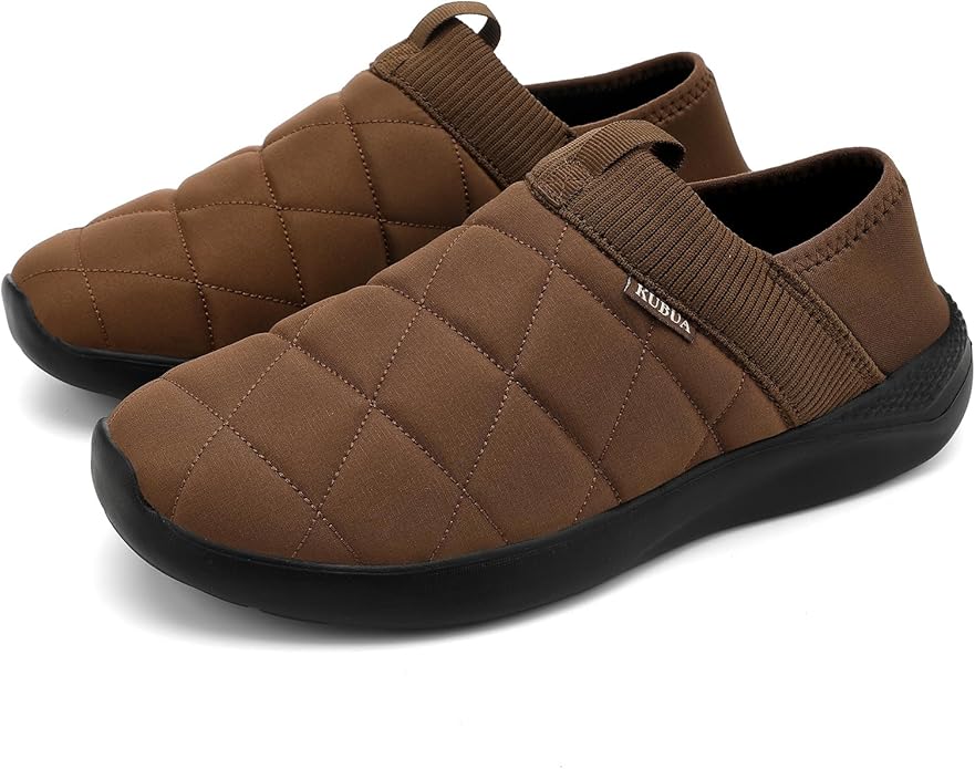 KUBUA Slippers for Men and Womens Indoor House Shoes Plush Slip on Outdoor Garden Loafers