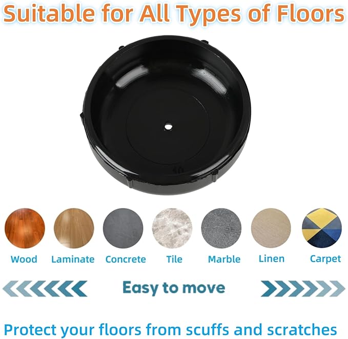 Wrought Iron Patio Furniture Feet Caps - Furnigear 1-1/2" Round Plastic Outdoor Chair Leg Caps, Floor Protectors for Metal Chairs & Tables, Patio Furniture Replacement Rubber Feet (24 Pack, Black)