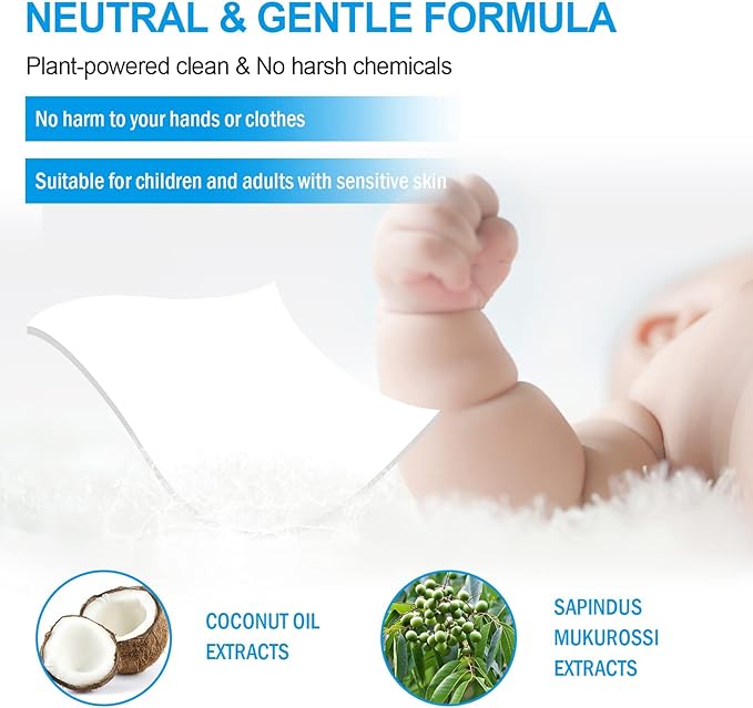 Laundry Detergent Sheets, Up To 128 Loads Hypoallergenic Eco-Friendly Unscented Biodegradable Plastic Free Liquidless Sheets Suitable for Sensitive Skin