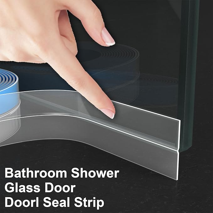 Weather Stripping Door Seal, Silicone Strip for Frame and Gaps Draft Stopper,Glass Shower Door Sweep, Clear, 20 Feet x 2 Inch