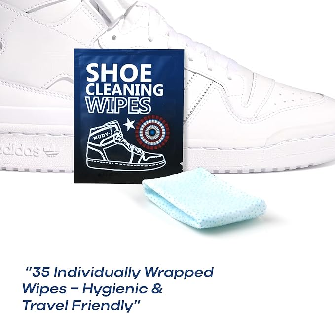 Sneaker Cleaner Wipes 35 Packs Suede Leather Tennis Quick Cleaning Disposable Travel Portable Removes Dirt, Stains