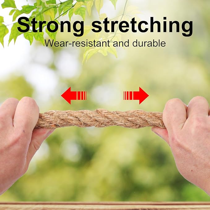 3/4 inch Hemp Rope, 82 Feet Twisted Manila Rope for Scratching Posts, Camping, Garden, Crafts, DIY Projects