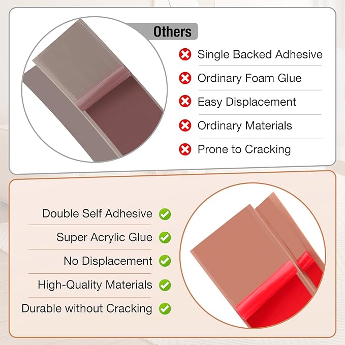 Floor Transition Strip Self Adhesive Vinyl Door Threshold for Doorways Carpet Edging Trim Overlap Edge Reducer for Laminate Floor, Carpet, Tile (Light Brown Wood Grain, 2/5" to 3/5", 3.3Ft)