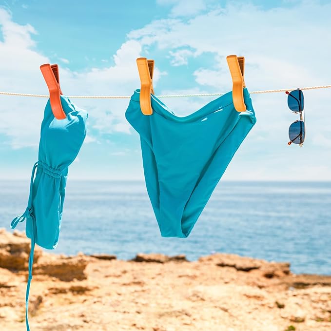 Senbowe 12 Pcs Beach Towel Clips for Beach Chairs, Towel Holder Clips for Chair Pool on Cruise,Heavy Duty Clothes Pins, Plastic Strong Beach Chair Clips to Keep Your Towel from Blowing Away,4 Colors