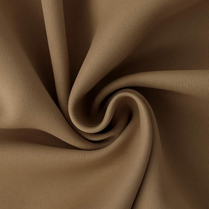 BGment Taupe Blackout Curtains 54 Inches Length - Thermal Insulated Rod Pocket Short Room Darkening Curtain for Bedroom Kitchen, 42 x 54 Inch, 2 Panels