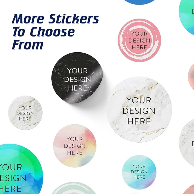 100 Custom Vinyl Stickers - Upload Your own Image, Text, Design, Logo - Personalized Logo Labels for Handmade, Packaging, Bottle, Jars, Candle, Brand Stickers (Watercolor, 5x5)