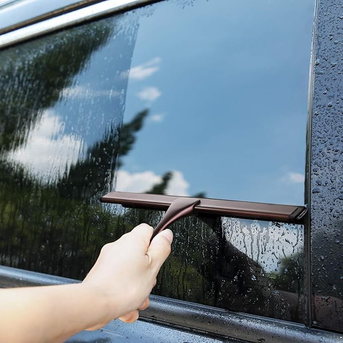 Hiware All-Purpose Shower Squeegee for Shower Doors, Bathroom, Window and Car Glass - Bronze, Stainless Steel, 14 Inches